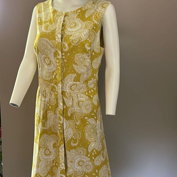 Boden Mimosa Yellow Paisley Garden Leila Shirt Dress 12 - Picture 2 of 12